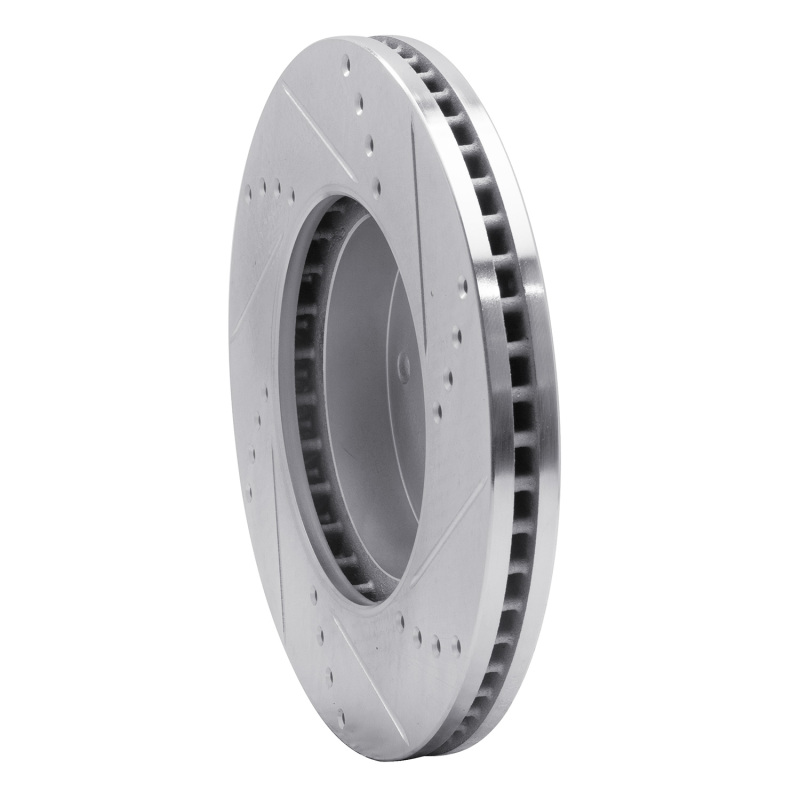 Subaru Legacy Brake Rotor (1) - Front Left - R1 Concepts - Drilled & Slotted - Silver - `15-`19